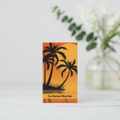Sunset Silhouette Palm Trees Tropical Beach Visitekaartje (Staand voorkant)