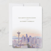 Sunset Silhouette Seattle Save-the-Date Kaart (Achterkant)