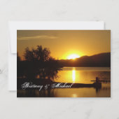 Sunset Silhouette Tree Lake Wedding Invitting Kaart (Achterkant)