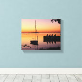 Sunset Silhouette Wrapped Canvas (Insitu (Houten vloer))