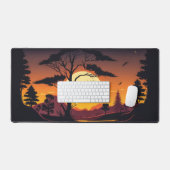 Sunset-Silhouettes-Arbres-Montagnes-Mat du bureau (Clavier et souris)