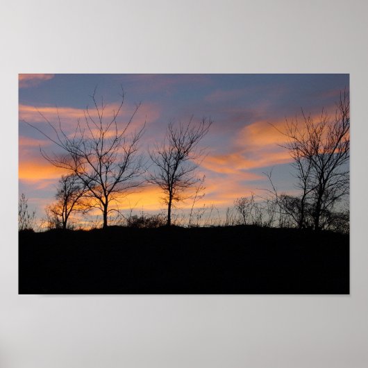 Sunset Sillouette Poster (Voorkant)