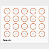 Sunset Sinaasappel Bold Border Modern Wedding Ronde Sticker (Vel)