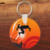Sunset Skateboarder Sleutelhanger (Voorkant)