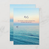 Sunset Skies Beach Ocean Wedding RSVP (Devant / Derrière)
