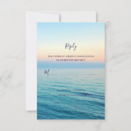 Sunset Skies Beach Ocean Wedding RSVP Kaartje
