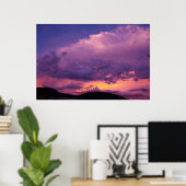 Sunset Sky Cloudy Paarse Landscape Natuur Summer Poster (Thuiskantoor)