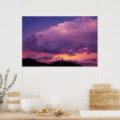 Sunset Sky Cloudy Paarse Landscape Natuur Summer Poster (Keuken)