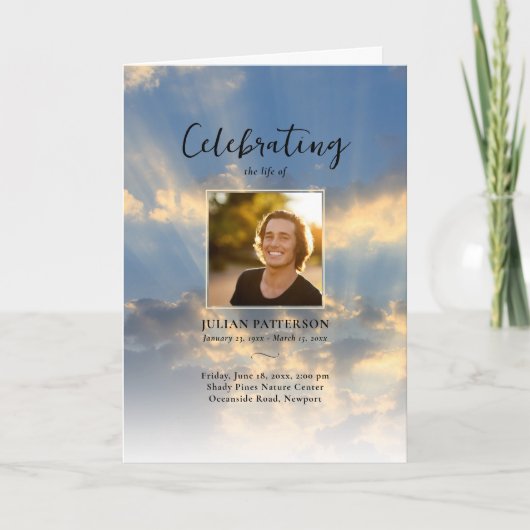 Sunset Sky Foto's Viering van het leven Begrafenis Programma (Voorkant)