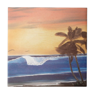 Sunset Sky, Palms & Ocean Tegeltje