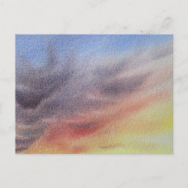 Sunset Sky Watercolor Painting  Feestdagenkaart