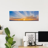 Sunset Sky Wolken Sinaasappel Blauw Poster (Thuiskantoor)