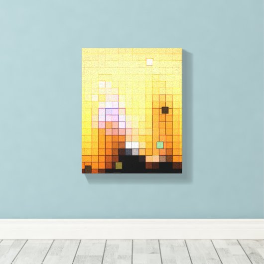 Sunset Skyscrapers Canvas Afdruk (Insitu (Houten vloer))