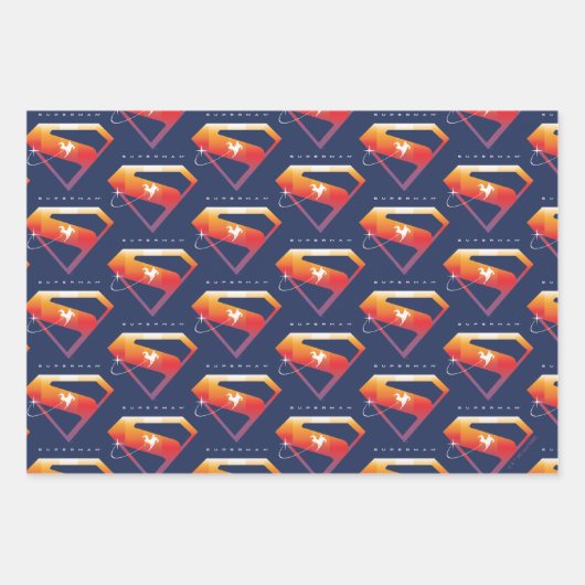 Sunset Solar Superman Shield Inpakpapier Vel (Voorkant)
