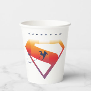 Sunset Solar Superman Shield Papieren Bekers