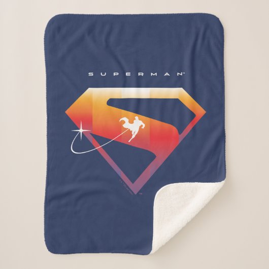 Sunset Solar Superman Shield Sherpa Deken (Voorkant)