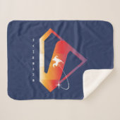 Sunset Solar Superman Shield Sherpa Deken (Voorkant (horizontaal))