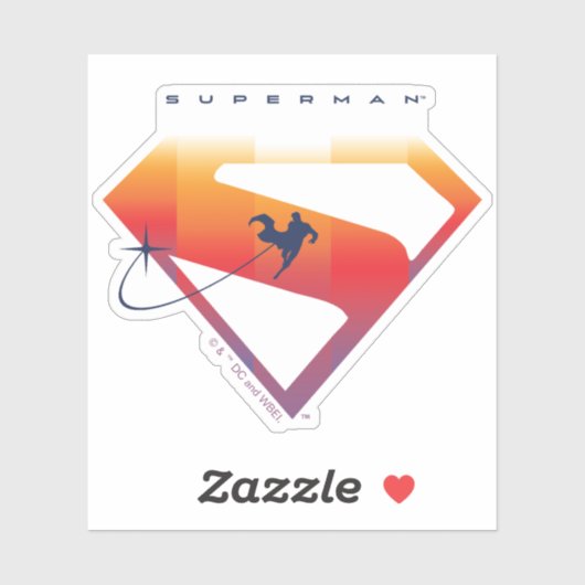 Sunset Solar Superman Shield Sticker (Vel)