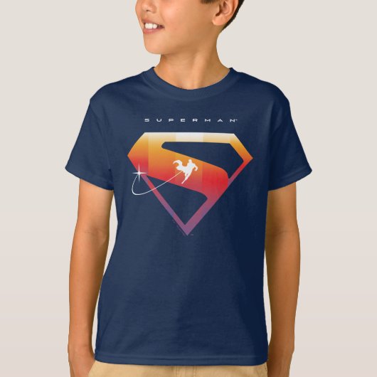 Sunset Solar Superman Shield T-shirt (Voorkant)