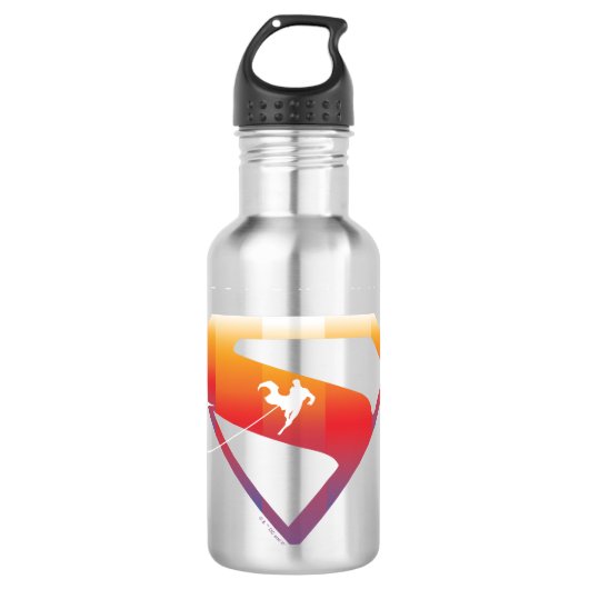 Sunset Solar Superman Shield Waterfles (Voorkant)