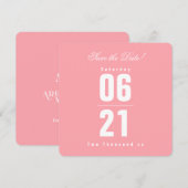 Sunset Solid Pink Wedding|Save the Date (Voorkant / Achterkant)