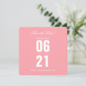 Sunset Solid Pink Wedding|Save the Date (Staand voorkant)