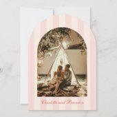 Sunset Spritz Stripes Foto Bewaar de datum Kaart (Achterkant)