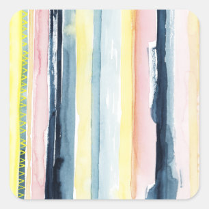 Sunset Stream I Vierkante Sticker