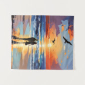 Sunset Stroll Expressionistische romantische stran Wandkleed (Voorkant (horizontaal))