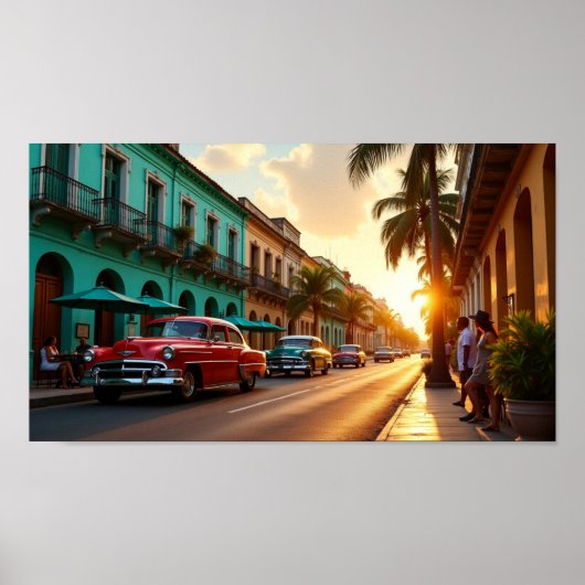 Sunset Stroll in Old Havana Poster (Voorkant)