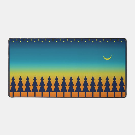 Sunset sud-ouest avec pins, étoiles et lune (Recto)