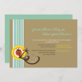 Sunset Summer Palms Tropical Beach Wedding Invite Kaart (Voorkant / Achterkant)