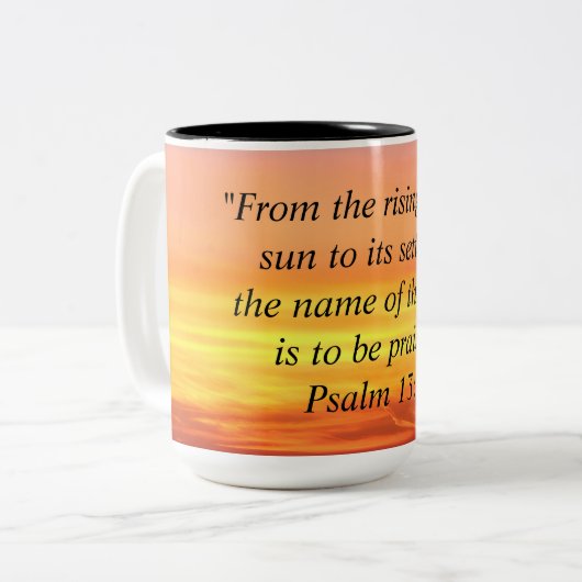 Sunset Sunrise Bible Verse Mug (Devant gauche)