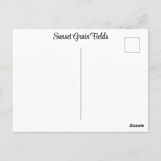 Sunset Sunrise Grain Field Kleurrijke Waterverf Ar Briefkaart (Achterkant)