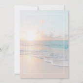 Sunset Sunrise Sandy Ocean Beach Wedding Kaart (Achterkant)