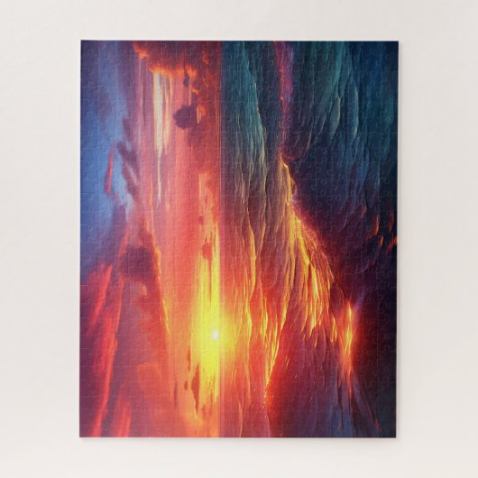 Sunset Sunrise Sundown Ocean Waves Natuur Zee Legpuzzel (Verticaal)