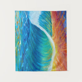 Sunset Surf Wave Medium (50" x 60") Tapestry Wandkleed