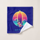 Sunset Surfboard Paradise Bad Handdoek (Wasdoekje)