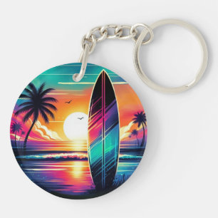 Sunset Surfboard Vibes Sleutelhanger