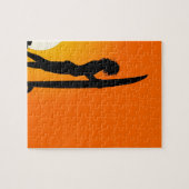 Sunset Surfer Girl met surfboard Legpuzzel (Horizontaal)
