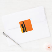 Sunset Surfer Girl met surfboard Vierkante Sticker (Envelop)