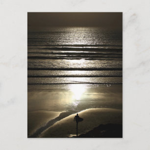 Sunset Surfer op Polzeath Briefkaart