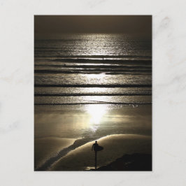 Sunset Surfer op Polzeath Briefkaart