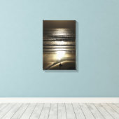 Sunset Surfer op Polzeath Canvas Afdruk (Insitu (Houten vloer))