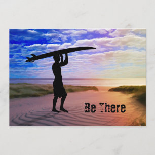 Sunset Surfer Sand and Clouds Kaart