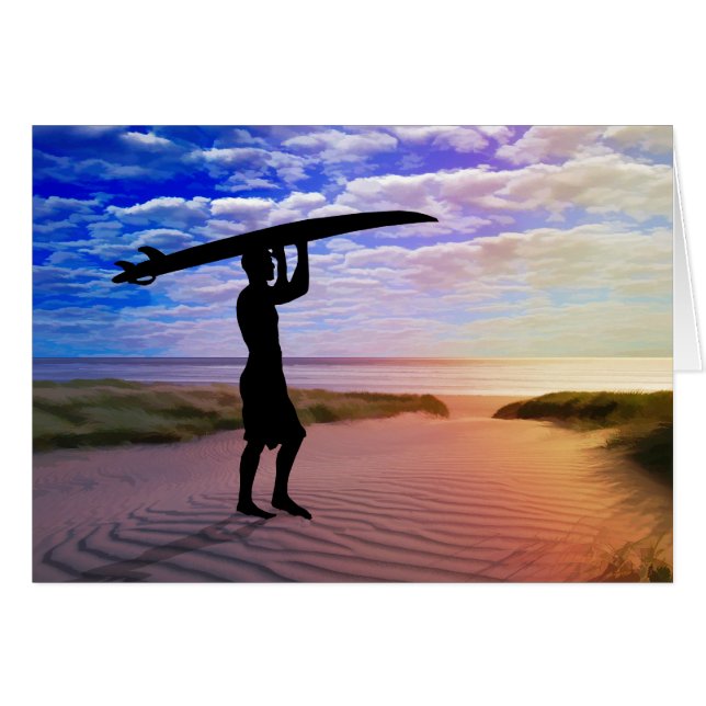 Sunset Surfer Sand & Clouds (Voorkant Horizontaal)