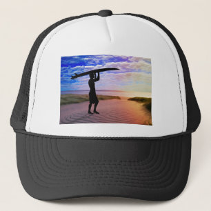 Sunset Surfer Sand & Clouds Trucker Pet