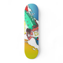 Sunset Surfer Surfen Skateboard deck art ontwerp