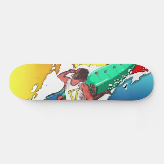 Sunset Surfer Surfing Skateboard conception de pon (Horz)