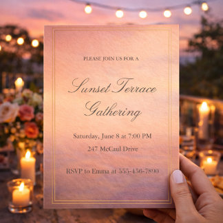 Sunset Terrace Soirée Invitation Kaart